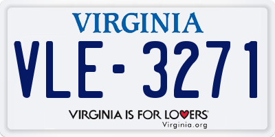 VA license plate VLE3271
