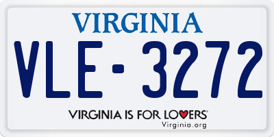 VA license plate VLE3272