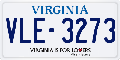 VA license plate VLE3273
