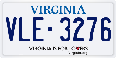 VA license plate VLE3276