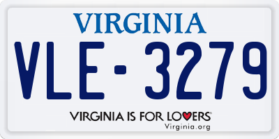 VA license plate VLE3279