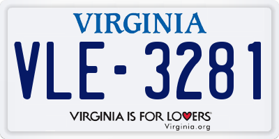 VA license plate VLE3281