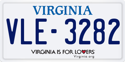 VA license plate VLE3282