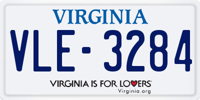 VA license plate VLE3284