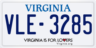 VA license plate VLE3285