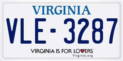 VA license plate VLE3287