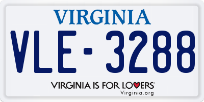 VA license plate VLE3288