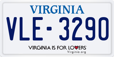 VA license plate VLE3290