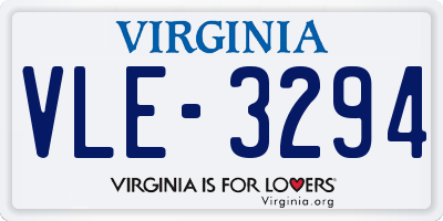 VA license plate VLE3294