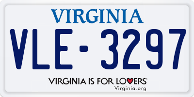 VA license plate VLE3297