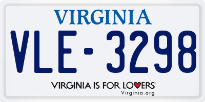 VA license plate VLE3298