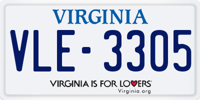 VA license plate VLE3305