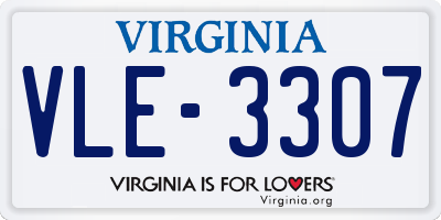 VA license plate VLE3307