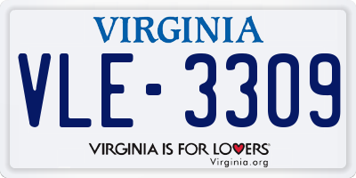 VA license plate VLE3309