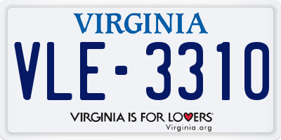 VA license plate VLE3310
