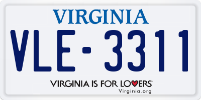 VA license plate VLE3311