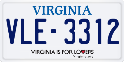 VA license plate VLE3312