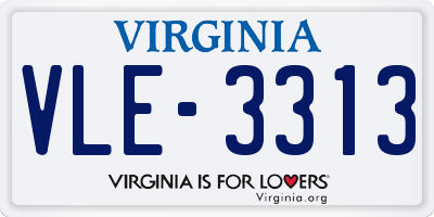 VA license plate VLE3313