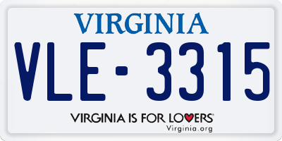 VA license plate VLE3315