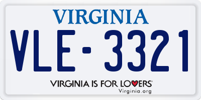 VA license plate VLE3321