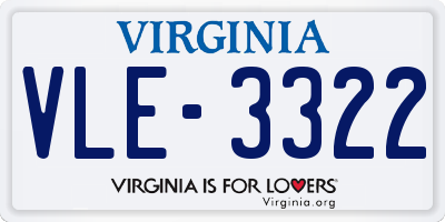 VA license plate VLE3322