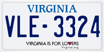 VA license plate VLE3324
