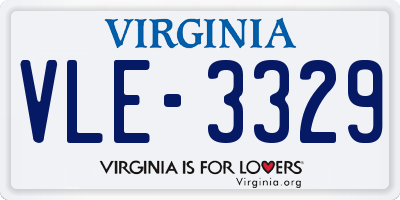 VA license plate VLE3329