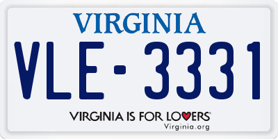 VA license plate VLE3331
