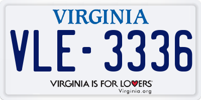 VA license plate VLE3336