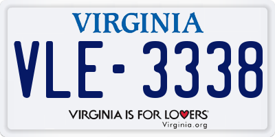 VA license plate VLE3338