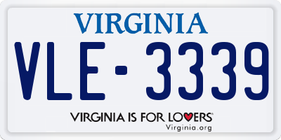 VA license plate VLE3339