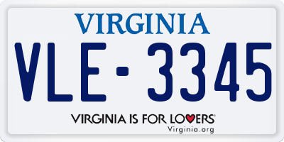 VA license plate VLE3345