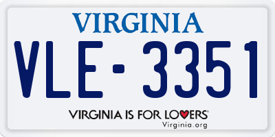 VA license plate VLE3351