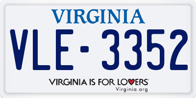 VA license plate VLE3352