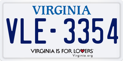 VA license plate VLE3354
