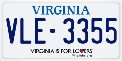 VA license plate VLE3355