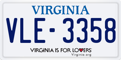 VA license plate VLE3358