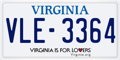VA license plate VLE3364