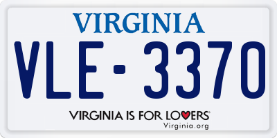 VA license plate VLE3370