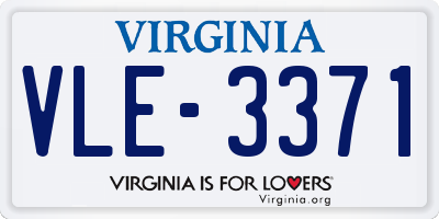 VA license plate VLE3371