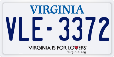 VA license plate VLE3372