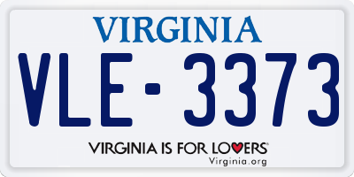 VA license plate VLE3373