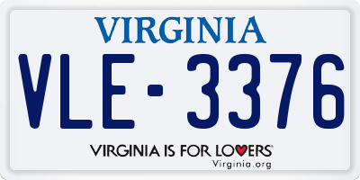VA license plate VLE3376