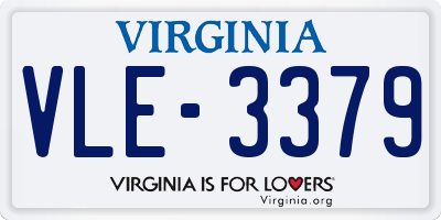 VA license plate VLE3379