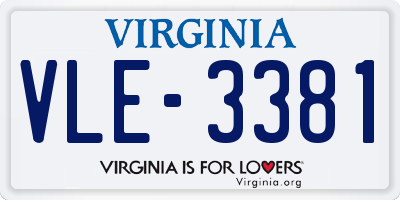 VA license plate VLE3381