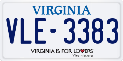 VA license plate VLE3383