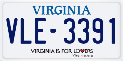VA license plate VLE3391