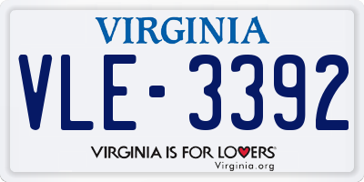 VA license plate VLE3392