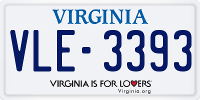 VA license plate VLE3393