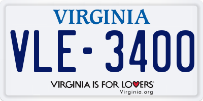 VA license plate VLE3400